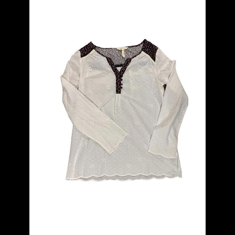 Matilda Jane Snow Globe Tunic White Eyelet Size Small wt28